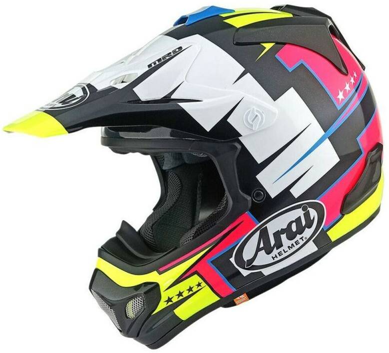 Arai MX-V EvoBattle matt black/white/yellow/red Arai MX-V Evo